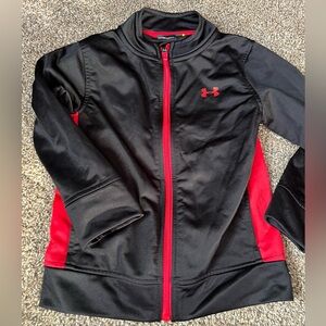 Under Armour Black & Red Kids' Full-Zip Athletic Jacket